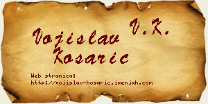 Vojislav Košarić vizit kartica